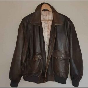Brown Leather Winter Jacket / Pearl Harbor Movie Memorabilia